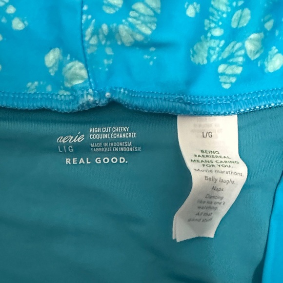 Aerie Blue Floral Bikini Bottom - Picture 2 of 3